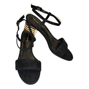 PELLE MODA ALICIA3-SU BLACK KID SUEDE CHUNK STACK STYLE HEEL